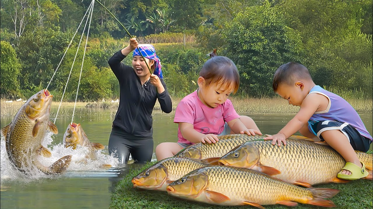 Countless Giant Fish of All Kinds in Mysterious Pond | Duong Family Amazing Fishing | Village Life