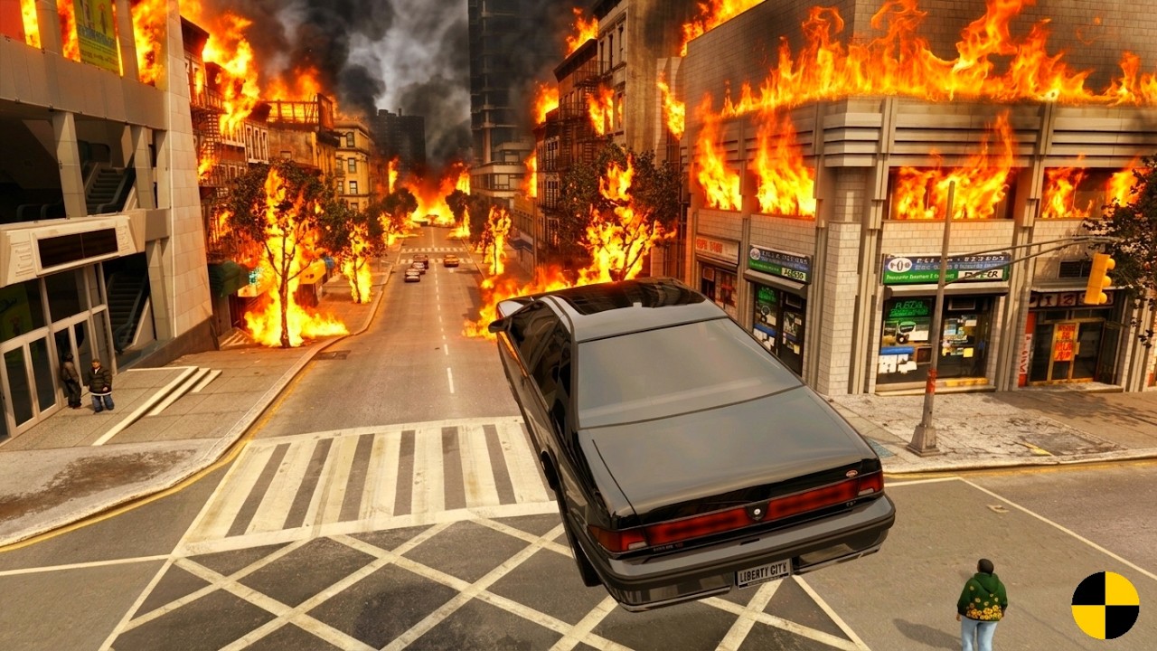 GTA 4 Real Car Crash Testing 5 – Ultra Realistic RTX Remix Graphics (RTX 5090)