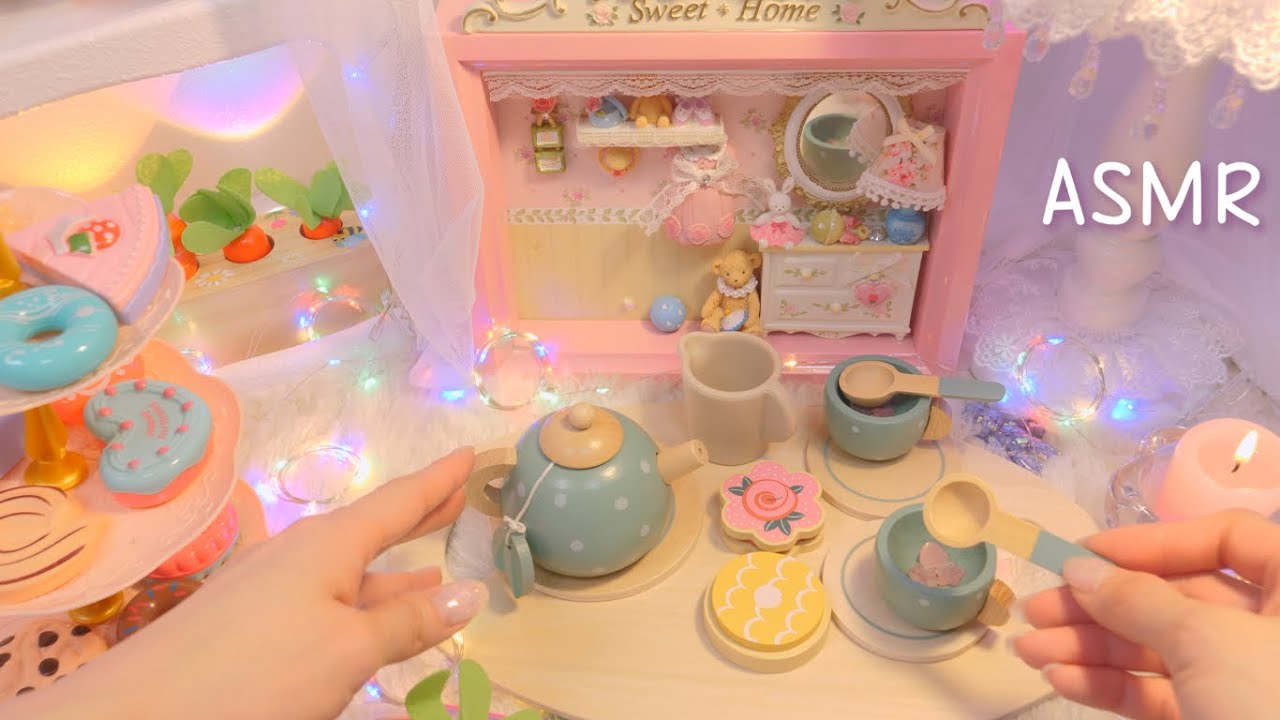 ASMR(русский субтитры) Лучшее игрушечное десертное кафе (100% сон) | 동심을 자극하는 장난감 디저트 카페 상황극