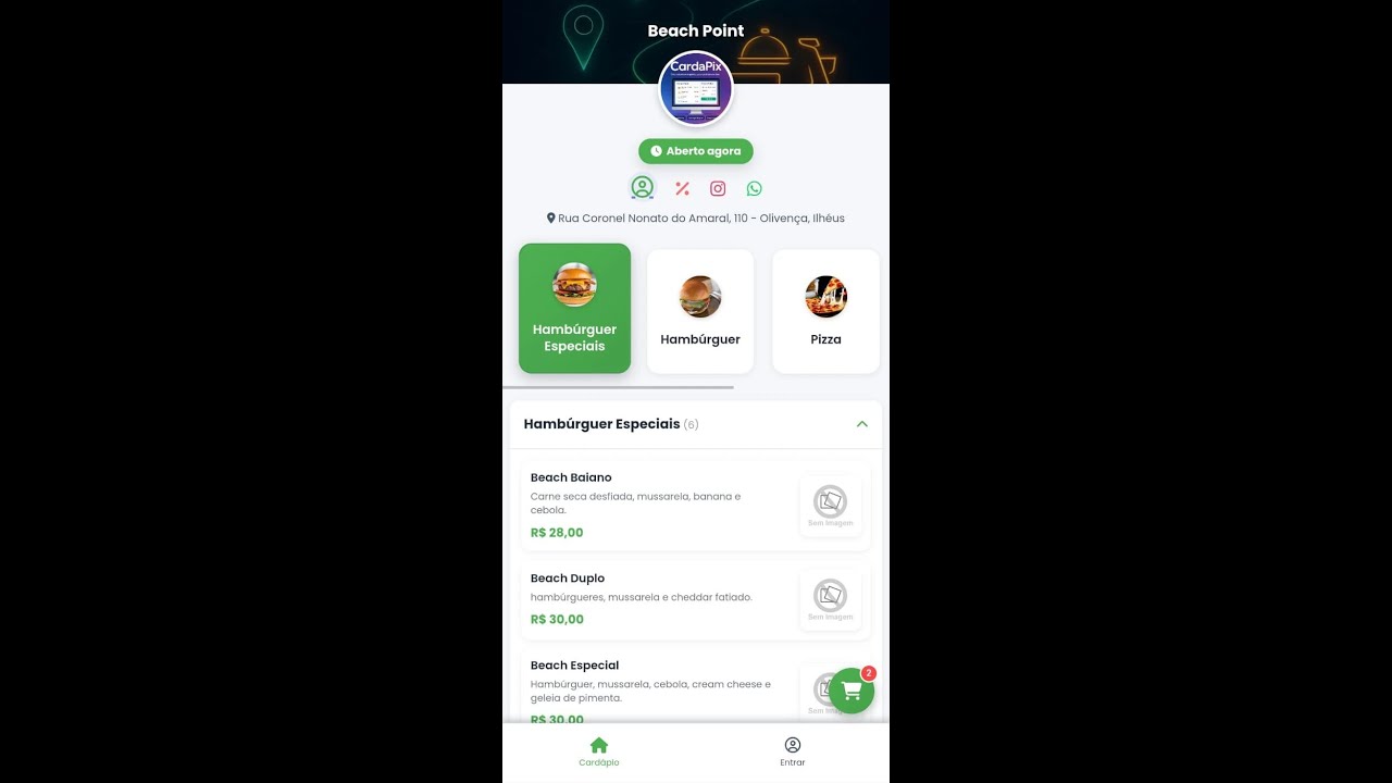 Sistema de Cardápio Digital e Delivery para Restaurantes e Pizzarias