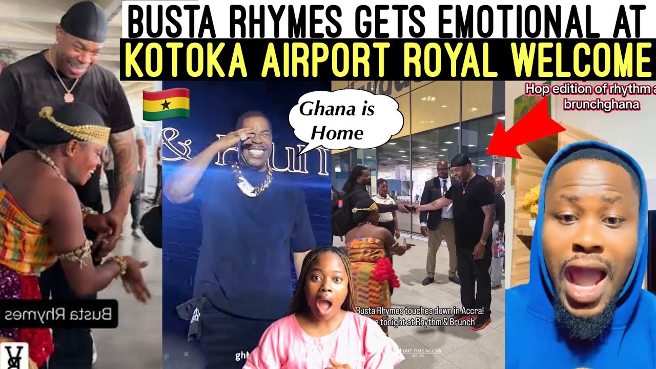 E DON BURST‼️😳 BUSTA RHYMES STORMS GHANA; GETS EMOTIONAL😭AT KOTOKA AIRPORT ROYAL WELCOME  