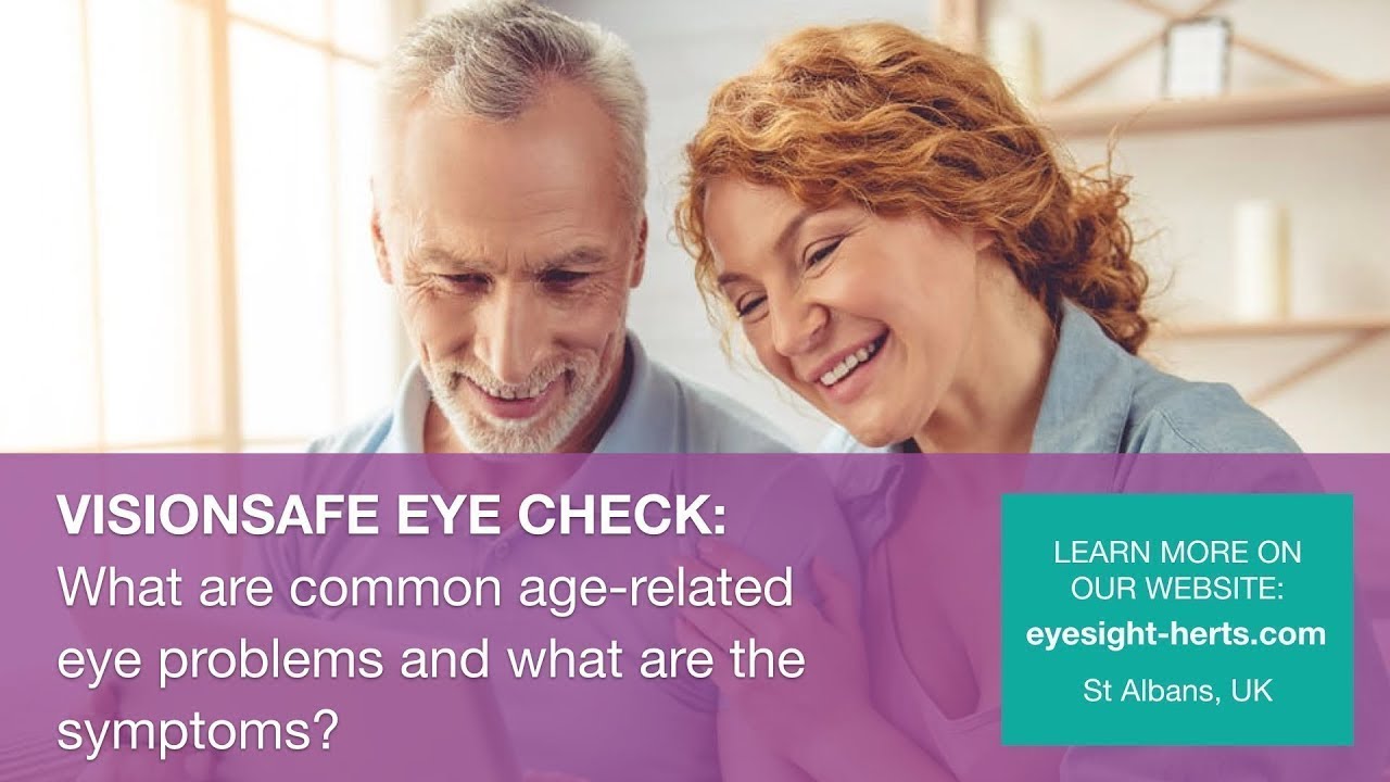 What are common age-related eye problems and what are the symptoms?