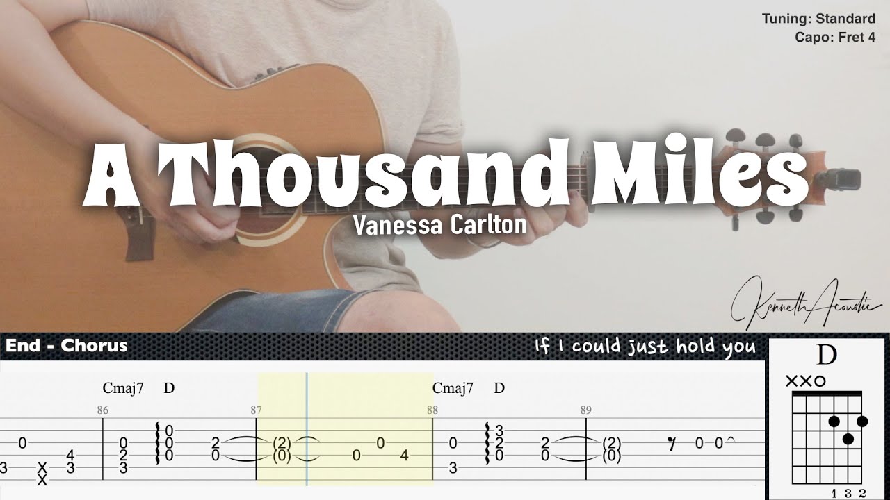 A Thousand Miles - Vanessa Carlton | Fingerstyle Guitar | TAB + Chords + Lyrics