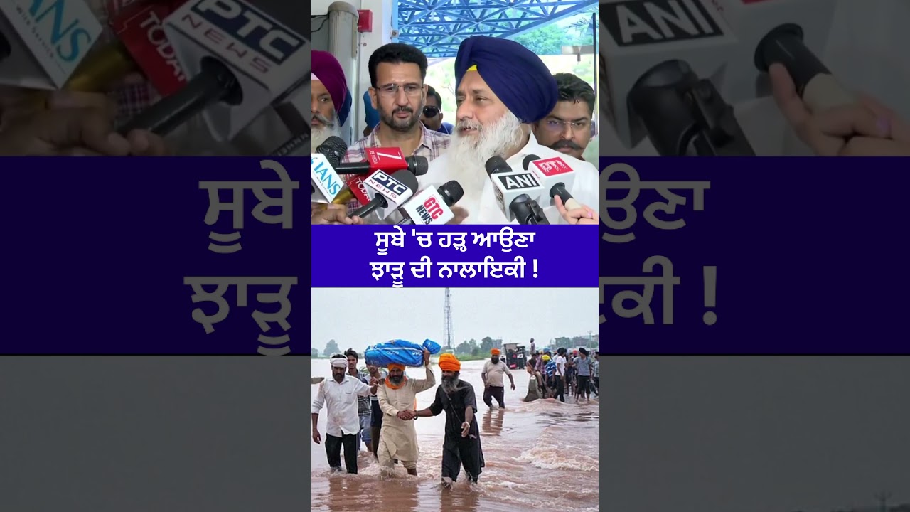 ਸੂਬੇ 'ਚ ਹੜ੍ਹ ਆਉਣਾ ਝਾੜੂ ਦੀ ਨਾਲਾਇਕੀ !   #bhagwantmann #aap #punjabpolitics #sukhbirbadal #floods #reel