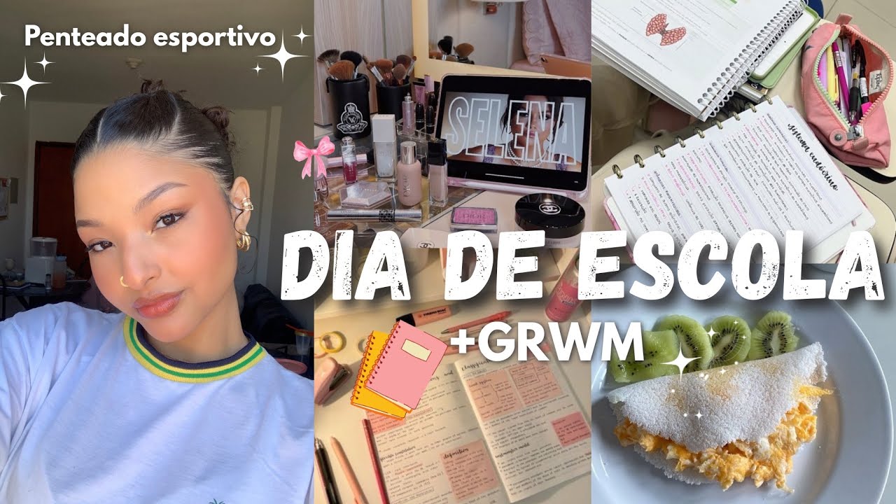 ME ARRUMANDO PRA ESCOLA//make rápida e penteado prático 