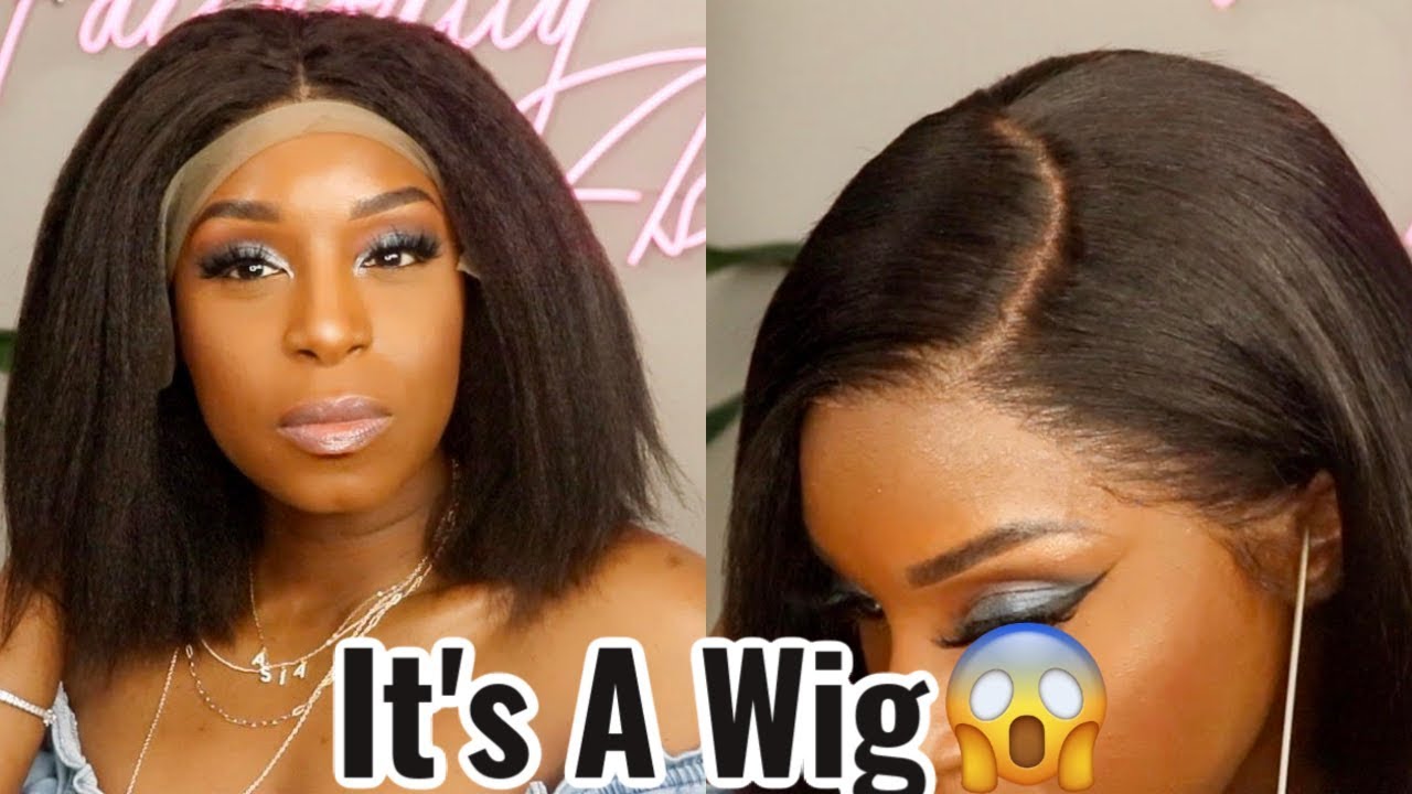 Another Winner! 🔥 Most Realistic Glueless Kinky Straight Bob Lace Wig ft OMGQueenHair