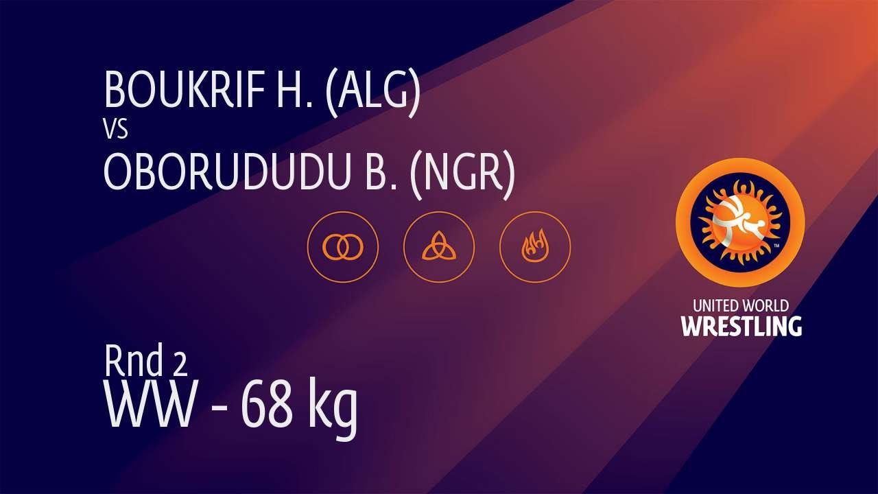 Round 2 WW - 68 kg: H. BOUKRIF (ALG) v. B. OBORUDUDU (NGR)