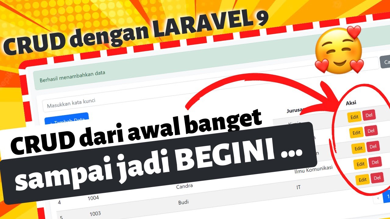 Langkah Mudah Membuat aplikasi CRUD Menggunakan Laravel 9 dan Bootstrap 5 | CRUD Laravel 9 Indonesia
