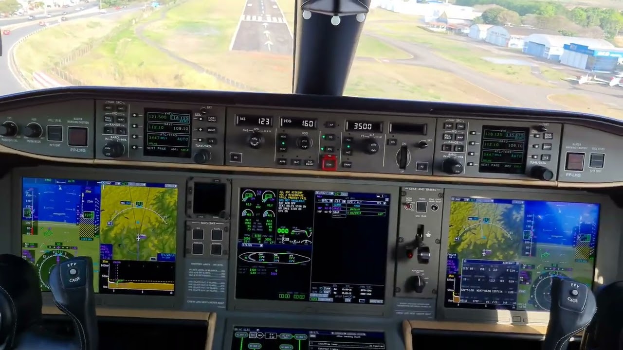 Pouso Final Bombardier Global 6000   no aeroporto dos Amarais em Campinas-SP.  (4k ) RAT