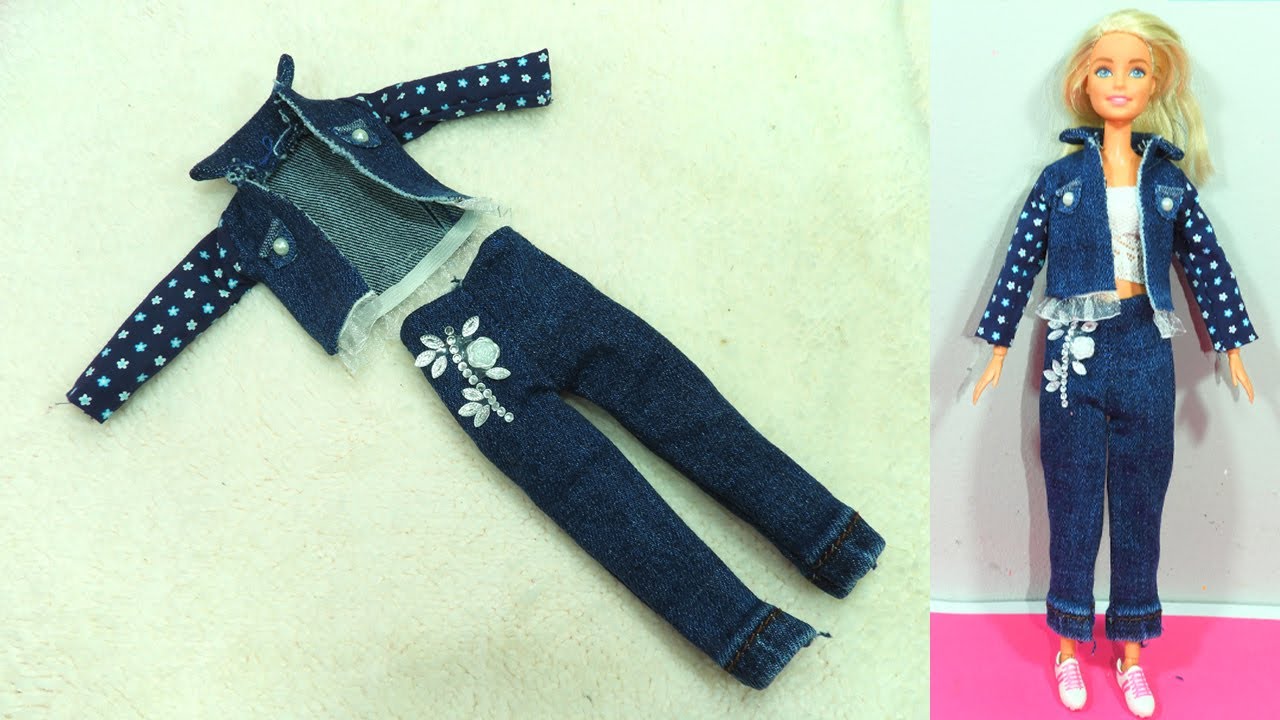 CHAQUETA Y PANTALON EN JEAN PARA MUÑECAS BARBIE