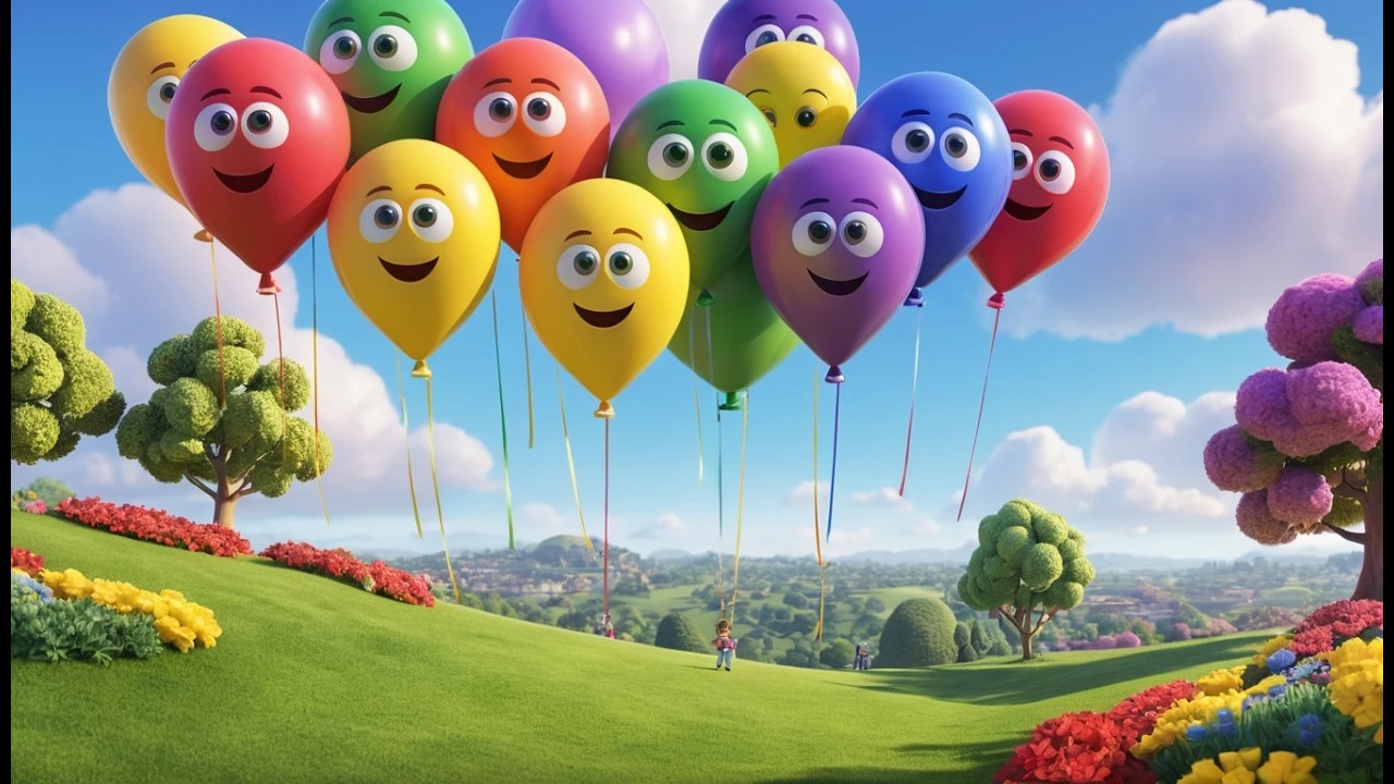 Five Little Toy Balloons Pop Pop Pop | Fun Colors & Counting Song for Kids