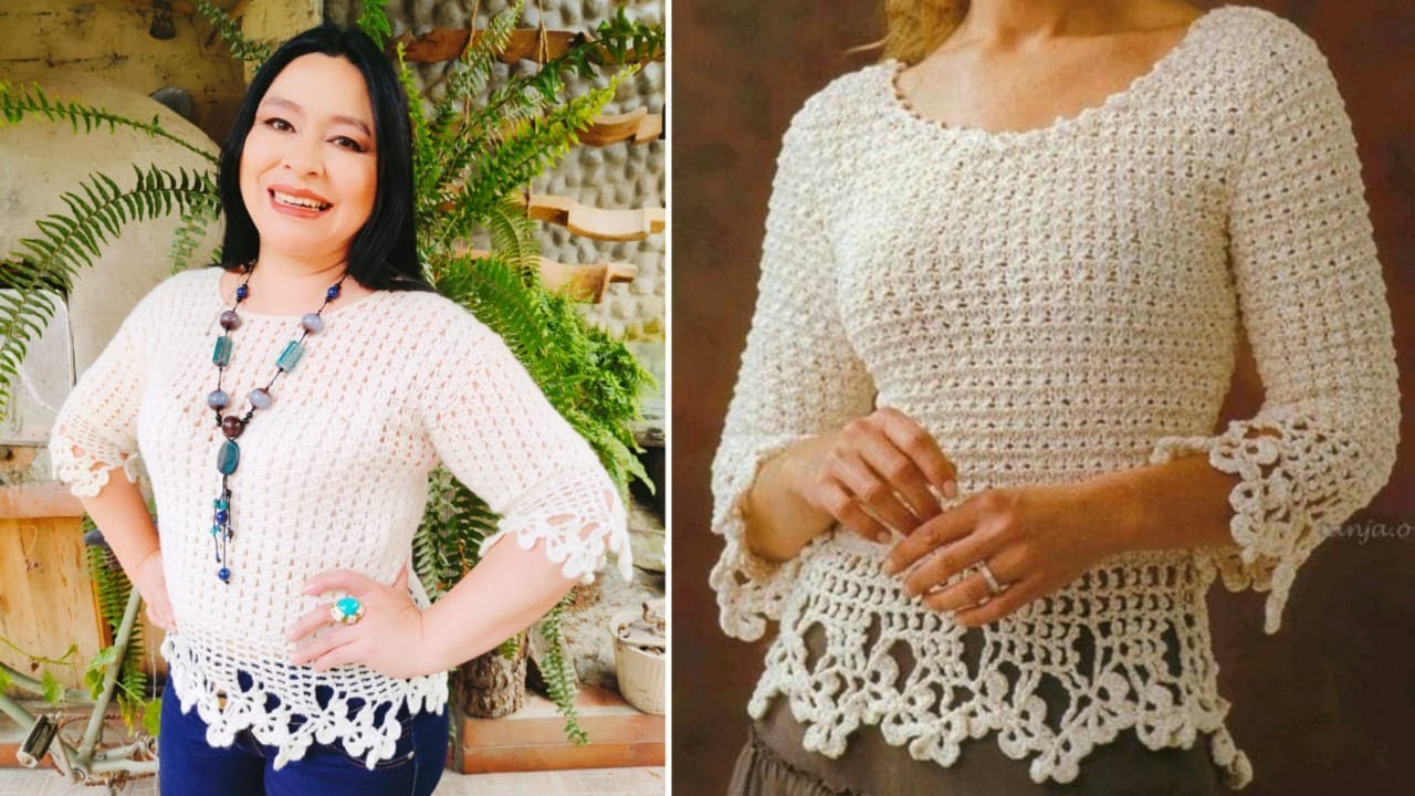 INCREIBLE! TEJE SUPER FACIL Y RAPIDO UNA BLUSA   