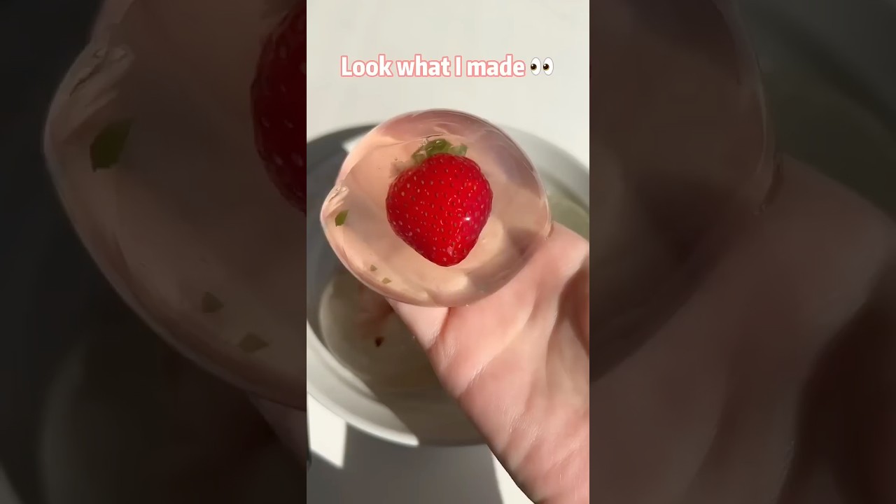 Jiggly 🍓 raindrop cake. Aka angel&rsquo;s tears 😇
