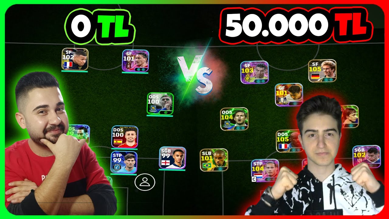 0 TL HESAP VS 50.000 TL HESAP! w/@TolgaBekdemirr  eFootball Mobile 2025