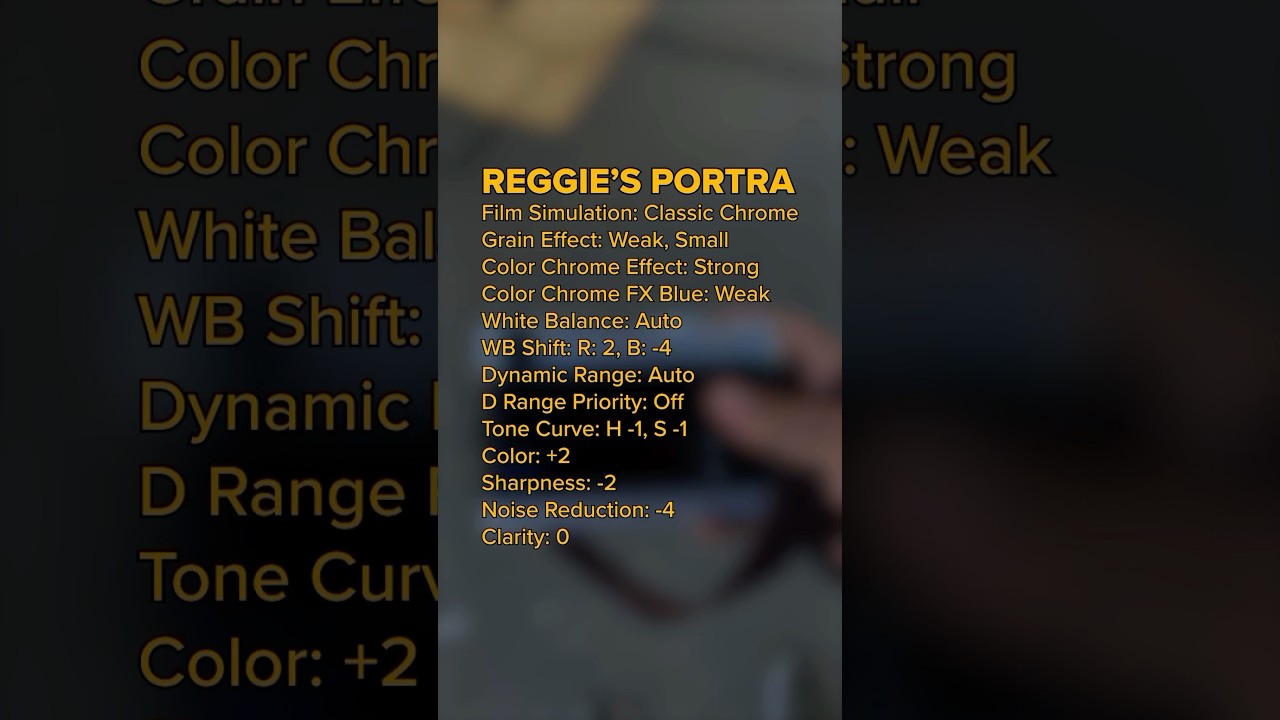 Try this film sim recipe on your Fuji camera | Reggie&rsquo;s Portra #filmsimulation #fujifilm