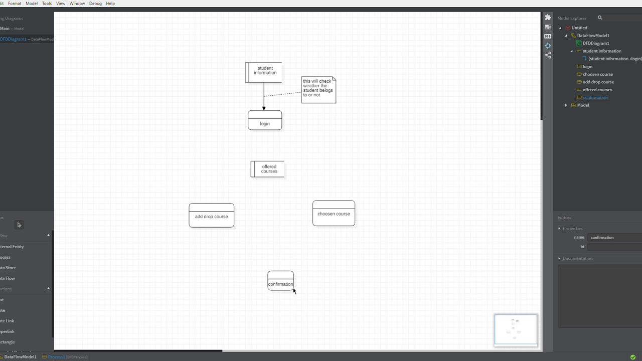 basic data flow diagram learning using starUML