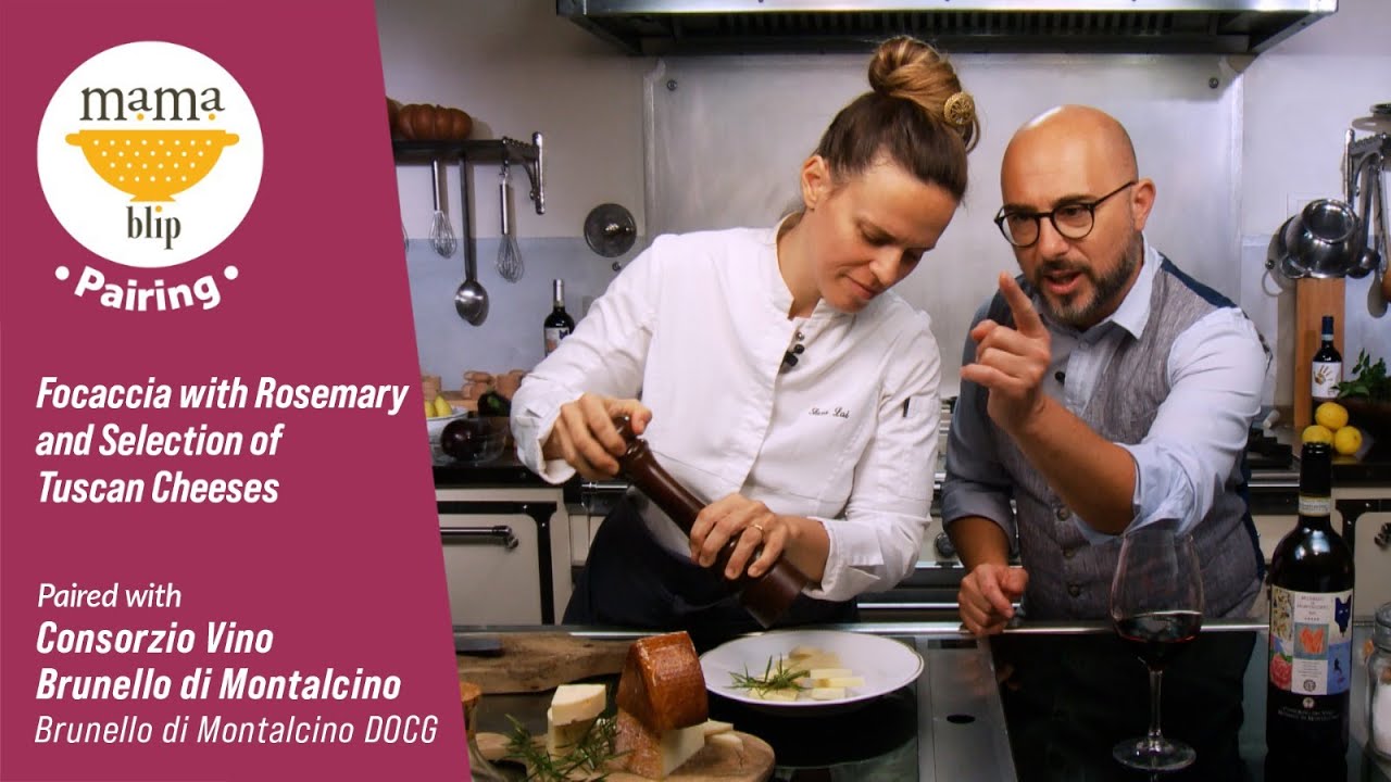 15 Minute Italian Dinner Recipe | Focaccia With Rosemary  paired with  Brunello di Montalcino Docg