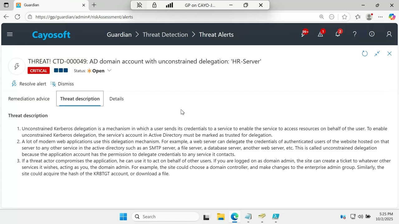 Tips & Tricks- Remediating Accounts with Unconstrained Delegation with Cayosoft Guardian Protector