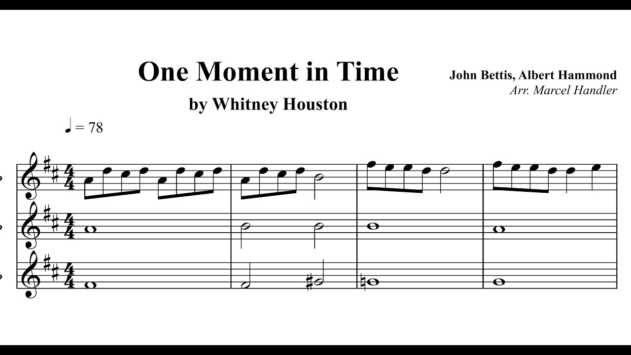 Whitney Houston - One Moment in Time for Brass or Wind Trio