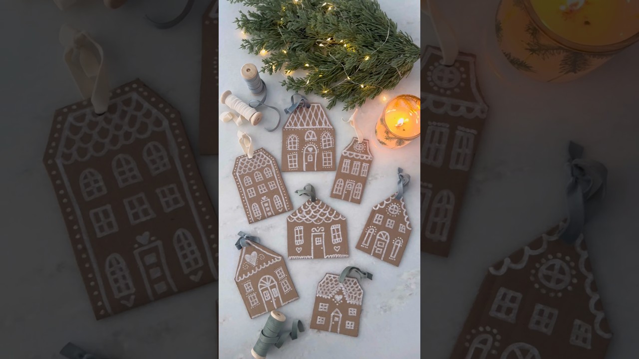 DIY Cardboard Gingerbread House Ornaments