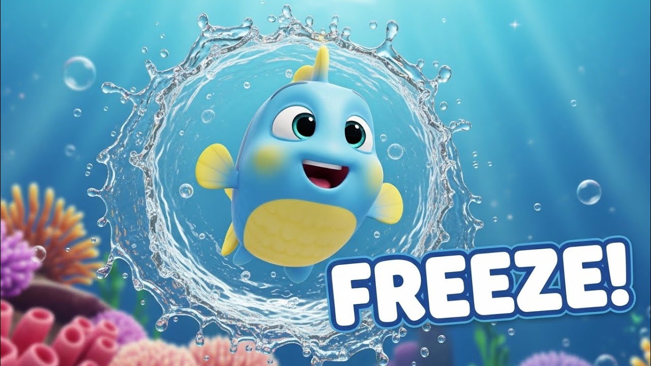 Lolo Fish BIG Splash Freeze! 💦🐟 | Fun Action Song for Kids