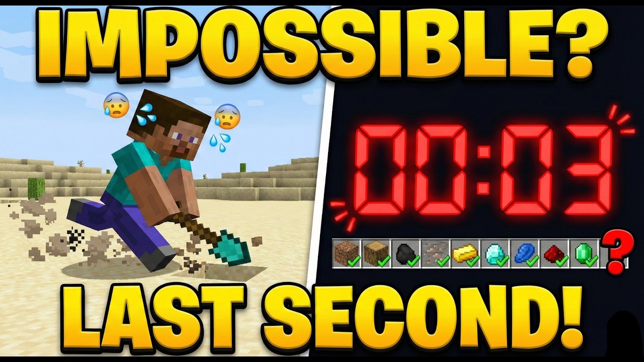 IMPOSSIBLE? 10 Minutes to Get 10 Items in Minecraft… 😱⏳