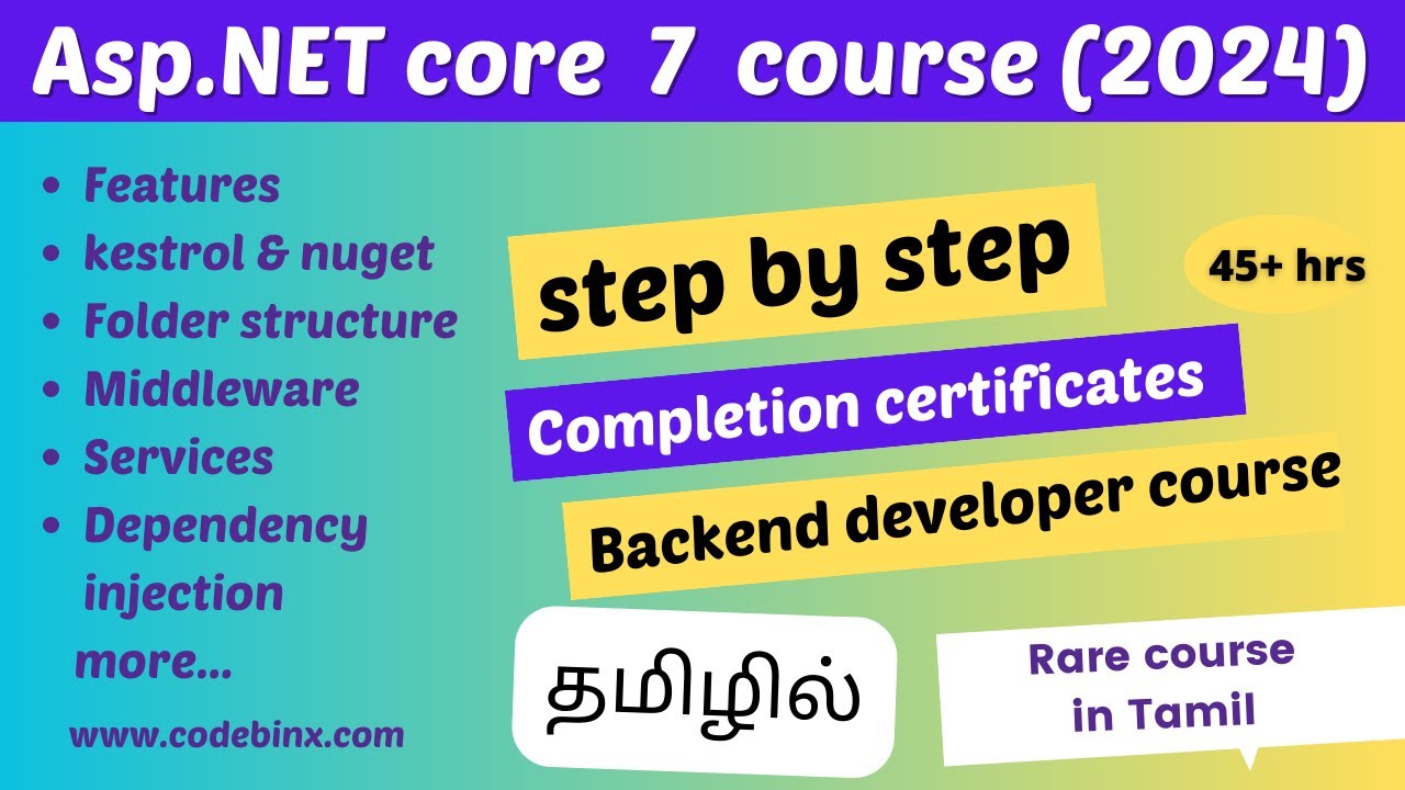 .NET 6 & 7 web development| Asp.net MVC| Asp.net core| Asp.net 7 web development| CodeBinX| Tamil