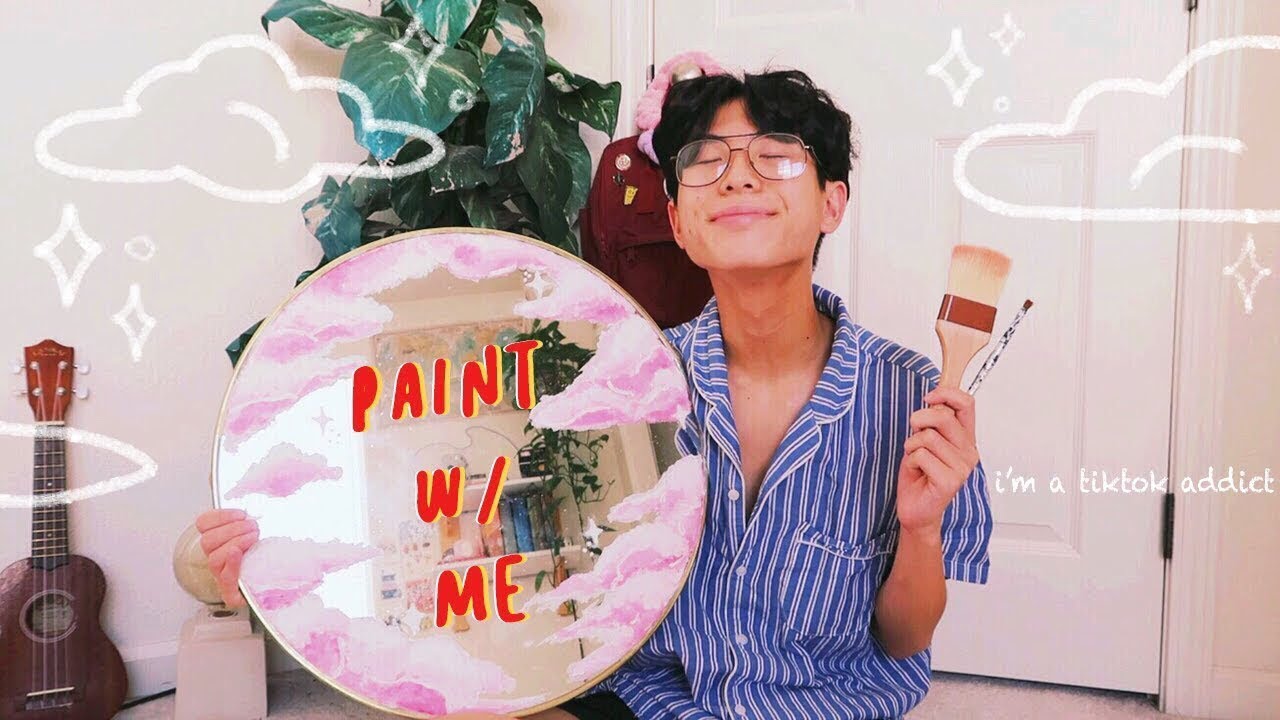 i painted clouds on a mirror ☁️ (cuz i saw it on tiktok lol)
