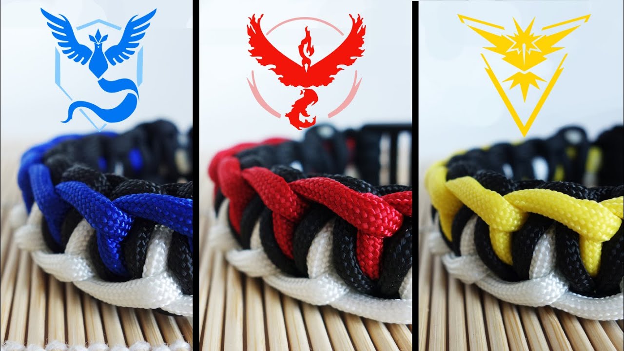 How to Make Pokemon Go! Team Paracord Bracelets Tutorial (Mystic, Instinct, Valor)