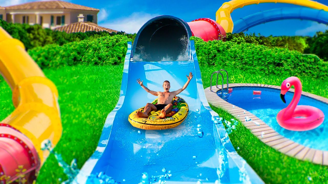 COSTRUISCO UNO SCIVOLO ACQUATICO IN VILLA ELITES!