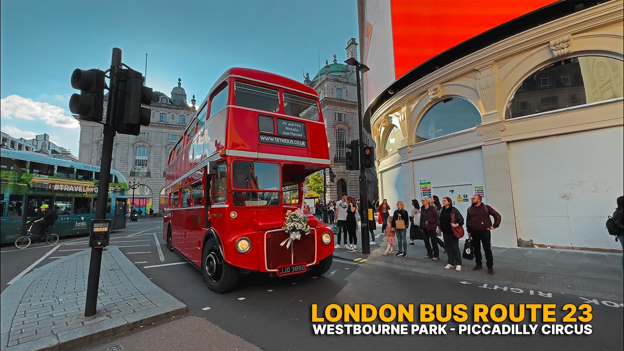 Sunny London Bus Ride: Upper Deck Ride on Bus 23 from Great Western Road to Piccadilly Circus 🚌
