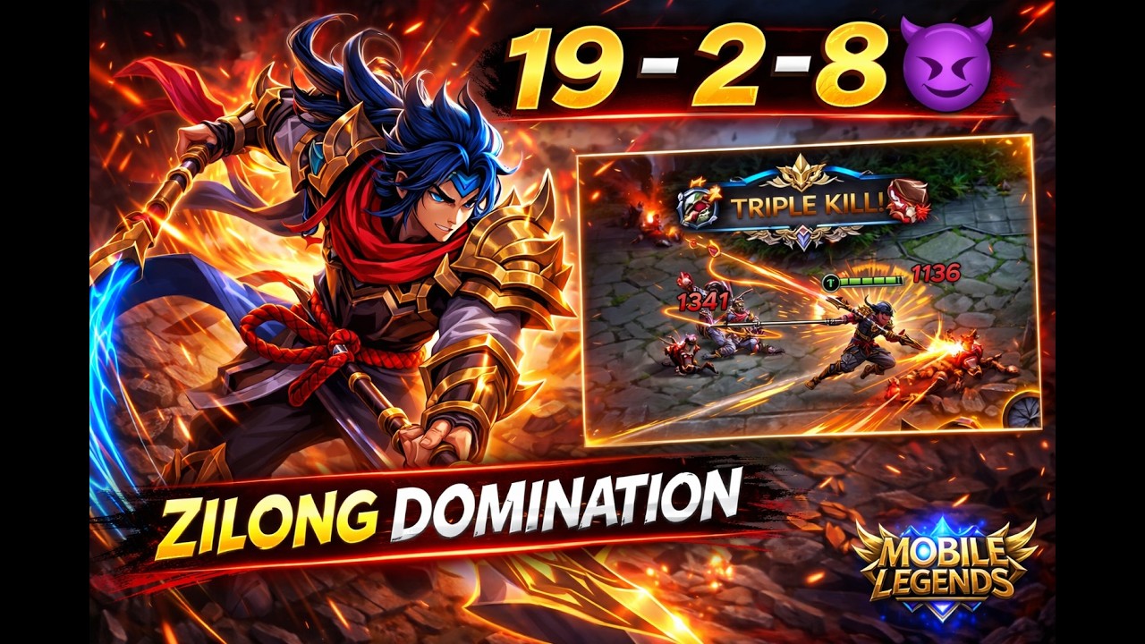 19-2-8 Zilong Jungle DOMINATION ⚔️ in Grandmaster II (5⭐) | Mobile Legends