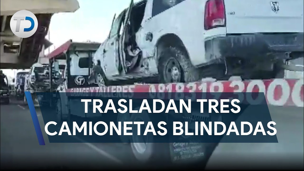 Trasladan camionetas blindadas tras enfrentamiento en Carretera a Laredo