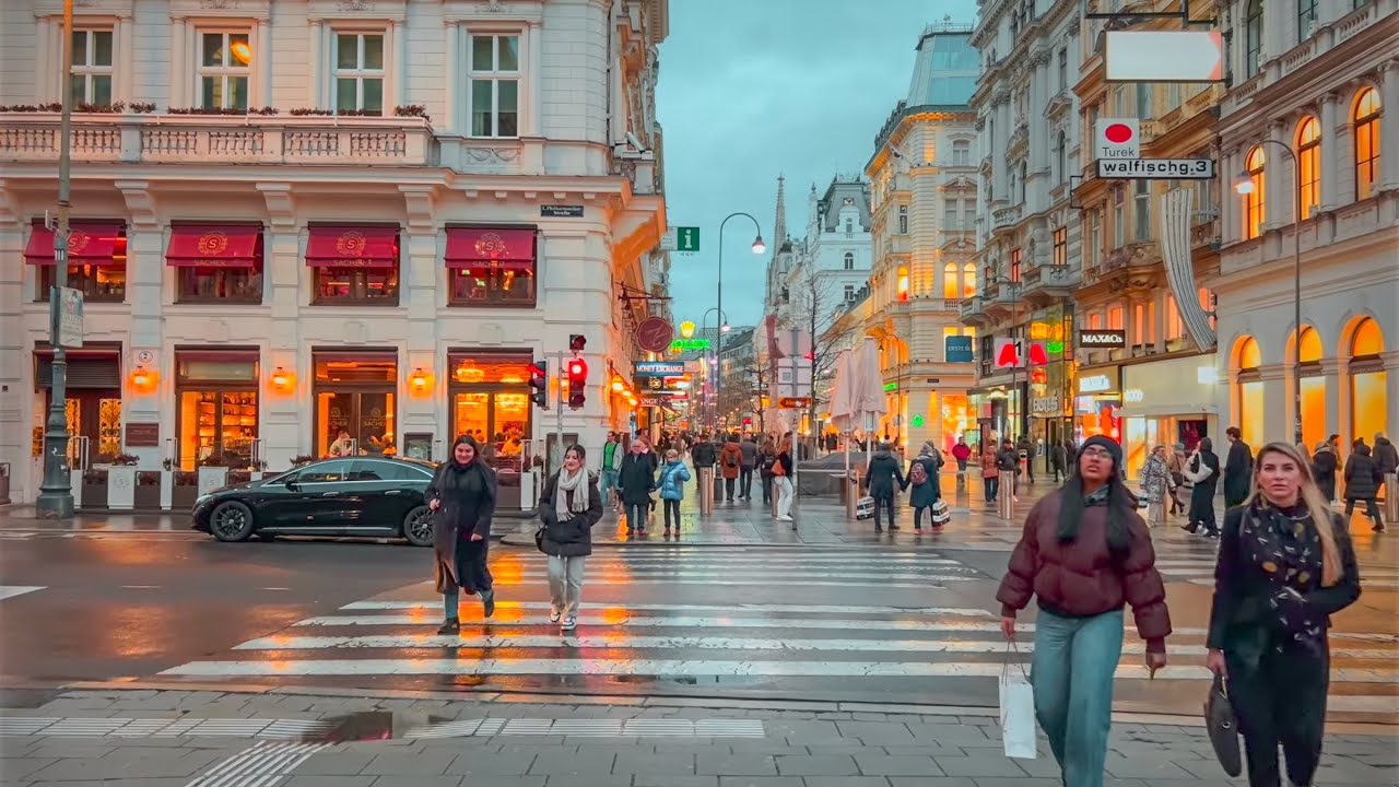 Walk in Vienna City Center, February 2024 | 4K HDR