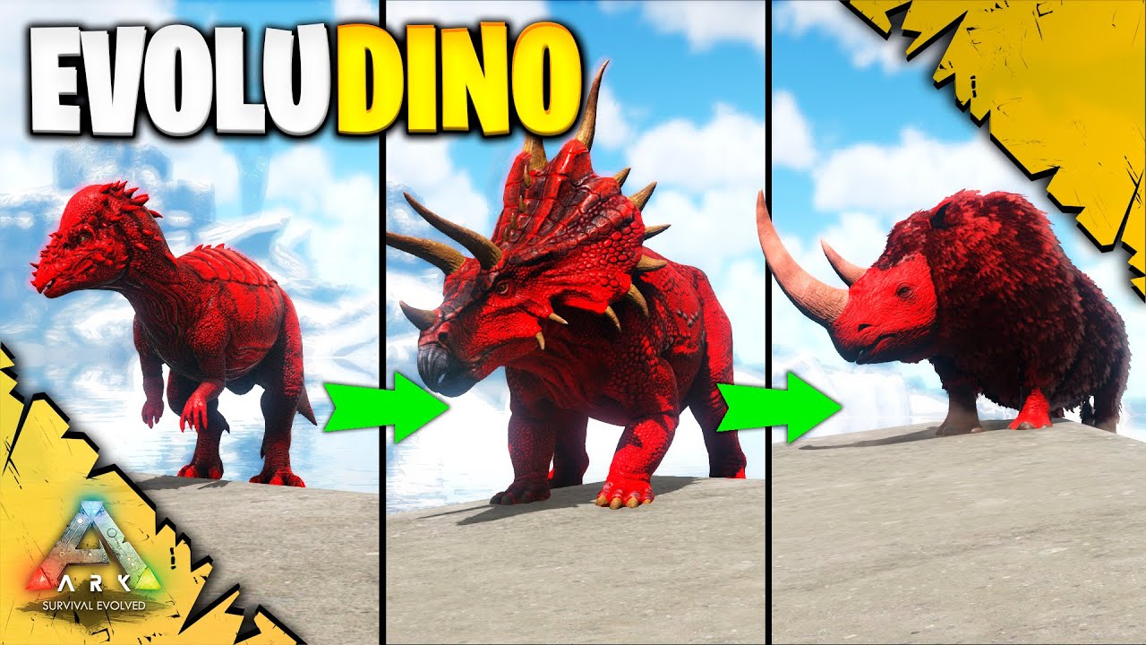 A EVOLUÇÃO DO RINOCERONTE LANUDO | ARK SURVIVAL EVOLVED | EVOLUDINO