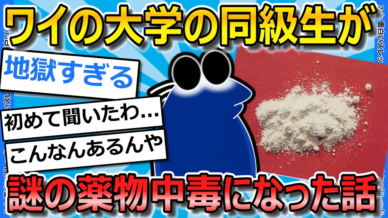【2ch面白いスレ】ワイの大学の友達が、謎の薬物中毒になって終わった話を聞いてくれ【ゆっくり解説】