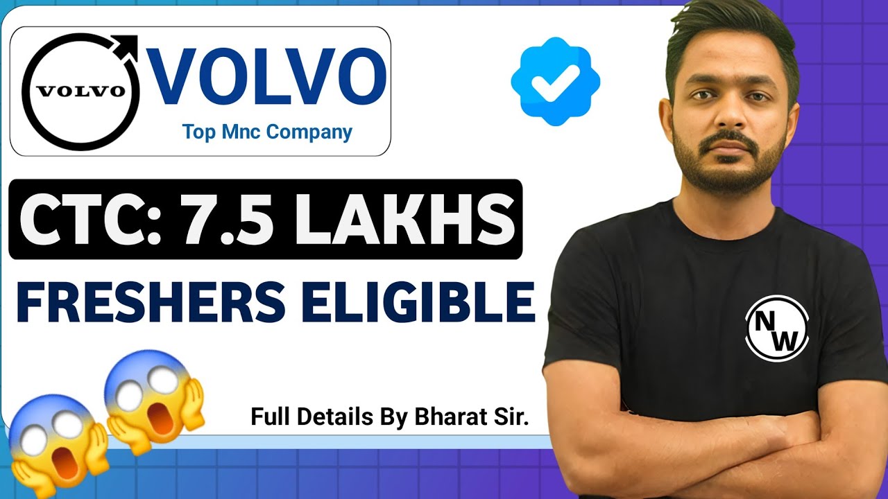 Volvo Freshers Hiring 2025 | CTC: 7.5 Lakhs | Volvo Recruitment 2025 | Mnc Jobs | Latest jobs