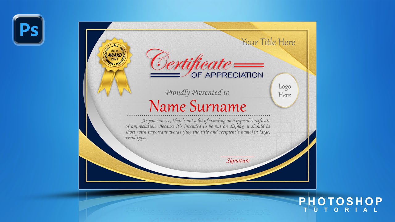 Academic Certificate Design Photoshop CC Tutorial