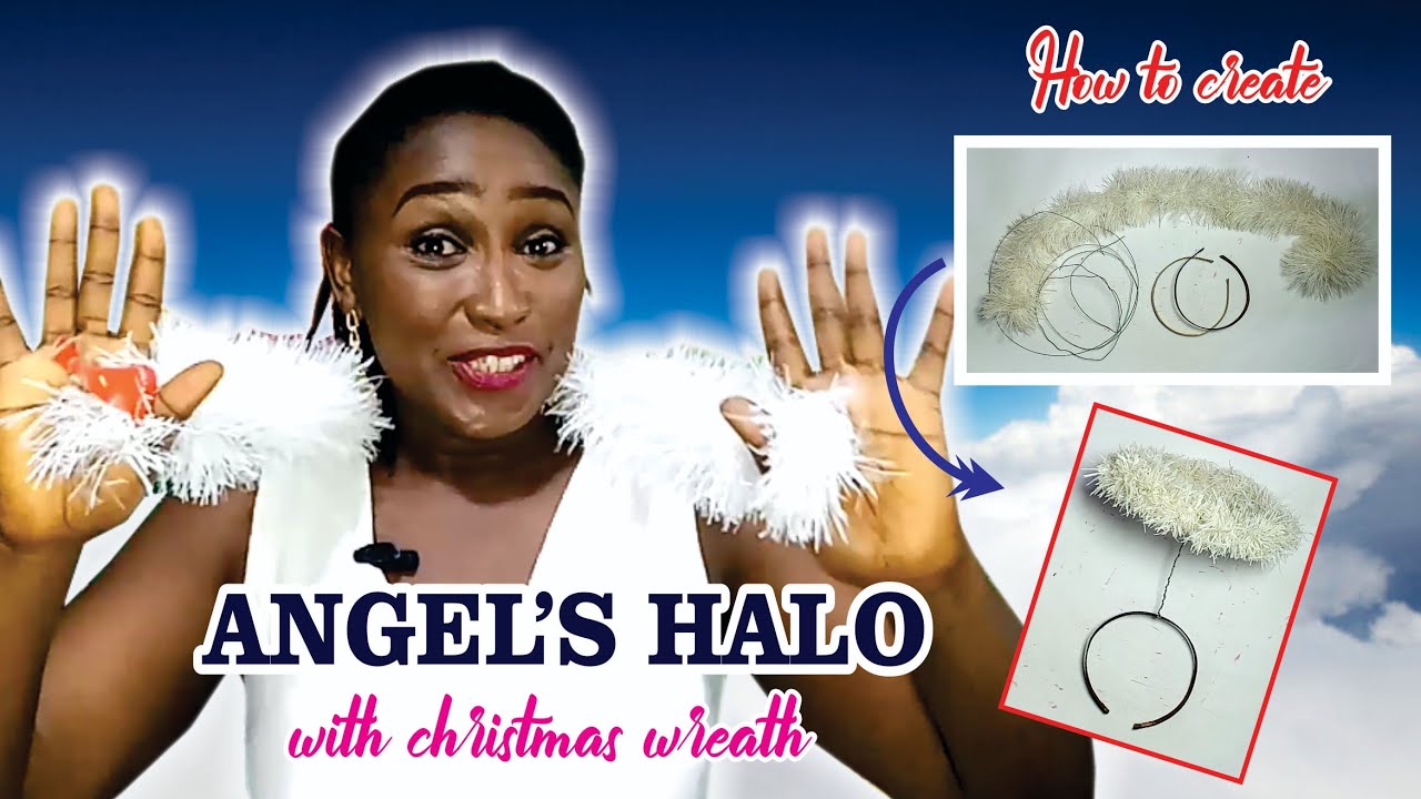 How to make an Halo with Christmas wreath #Angel's head dress #Angel's Costume : #Halo