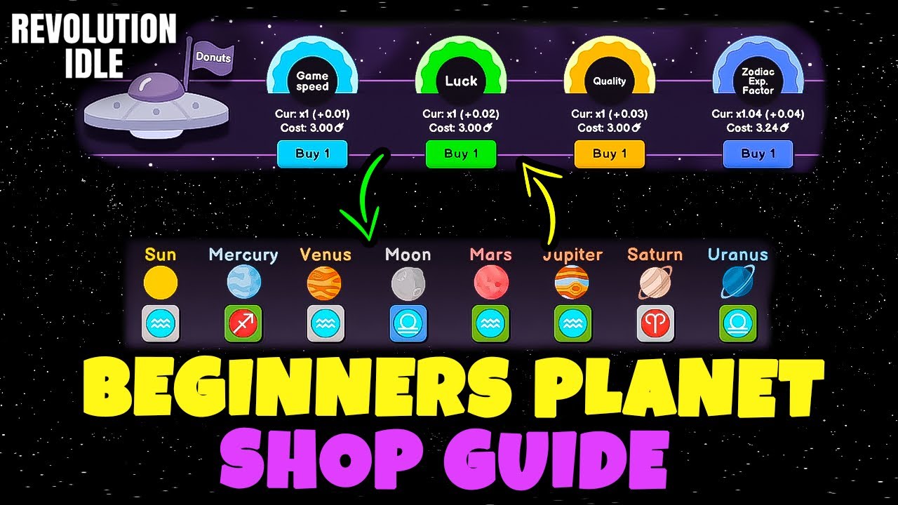BEGINNERS PLANET SHOP GUIDE // REVOLUTION IDLE