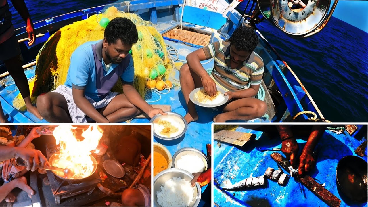 கடலில் ருசியான முரள் மீன் குழம்பு |Fish Gravy In Sea| Pamban Meenavan 