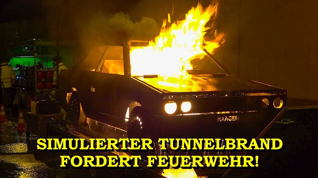 Brandsimulation im Fahrlachtunnel | Flammen & dichter Rauch | Feuerwehr im Einsatz | Tunnelbrand 🚒🔥