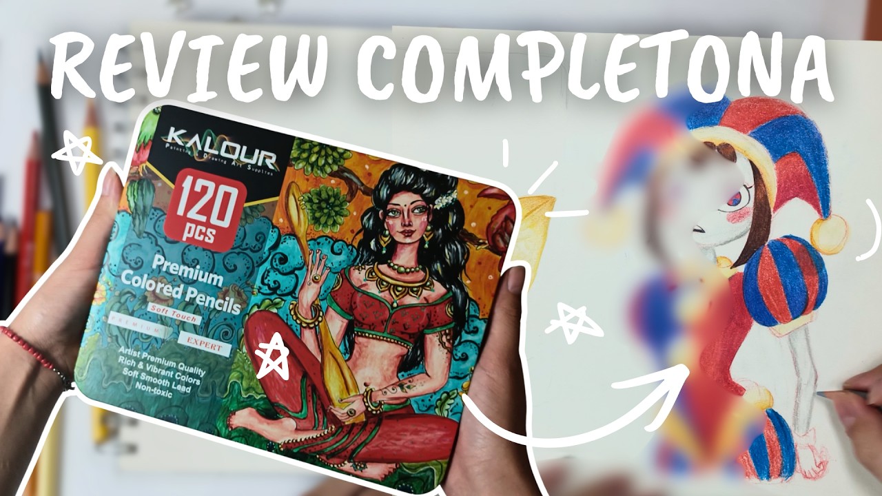 Review: Lápis KALOUR DE 120 CORES ◊ Unboxing completo + Paint with me da Pomni