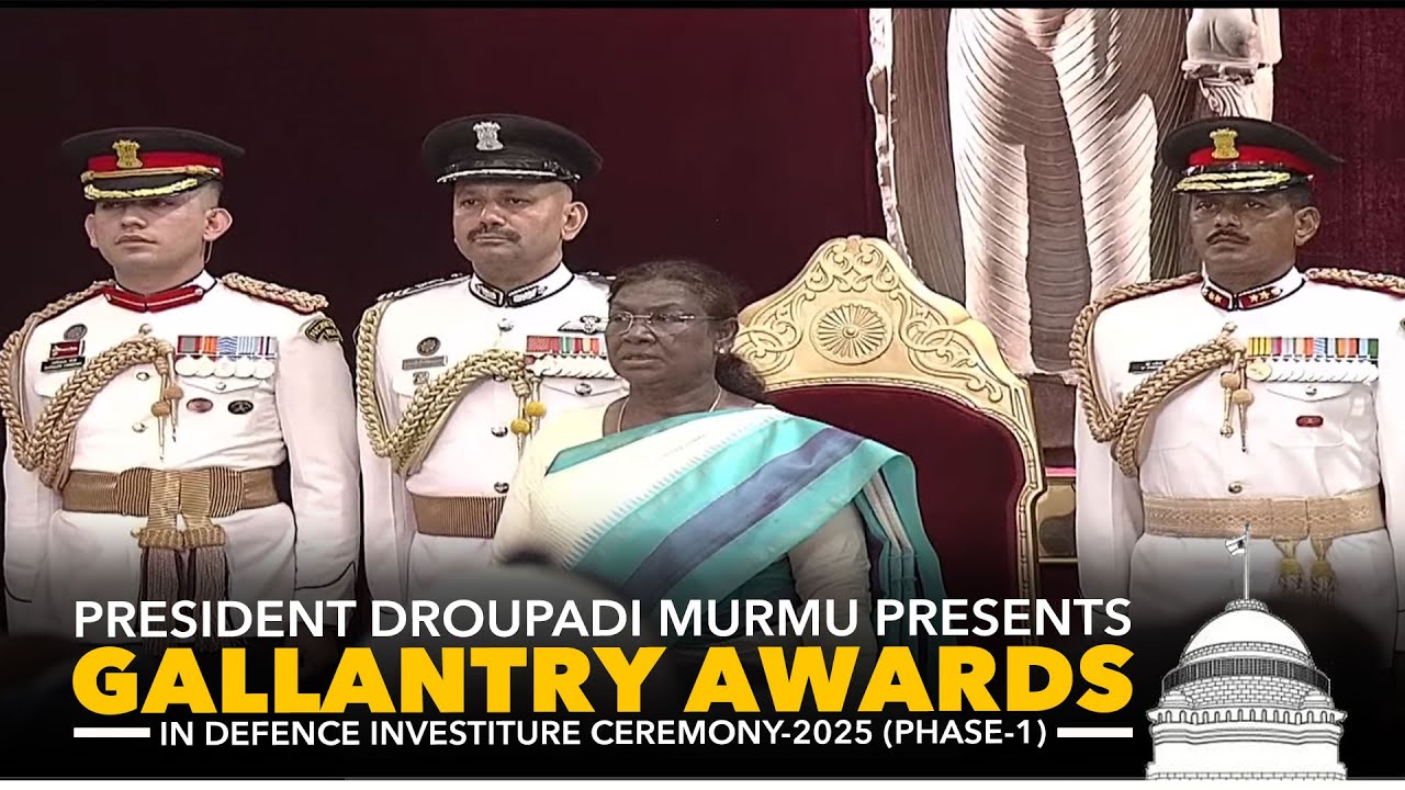 President Droupadi Murmu presents Gallantry Awards in Defence Investiture Ceremony-2025 (Phase-1)