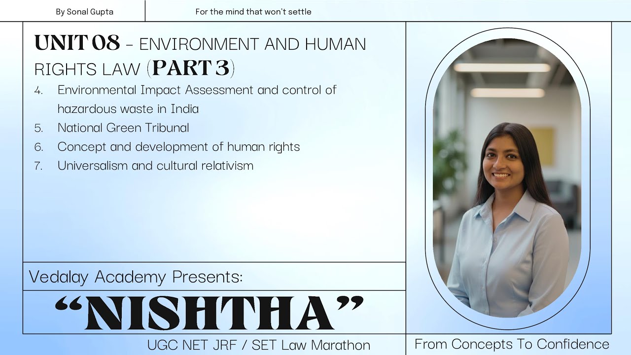Unit 8 Environment & Human Rights Law - UGC NET JRF/SET LAW Nishtha Marathon Pt-3 | Vedalay Academy