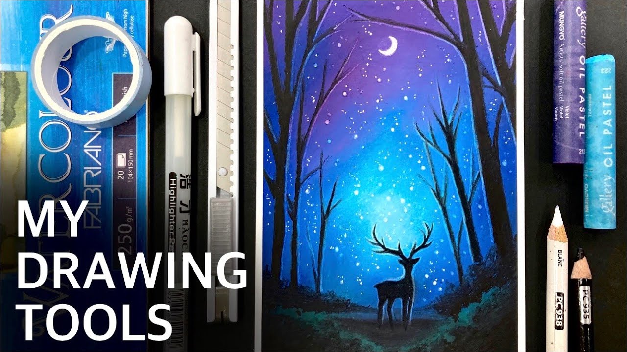 Oil pastel tools/step by step/for beginner 나의 오일파스텔 도구들