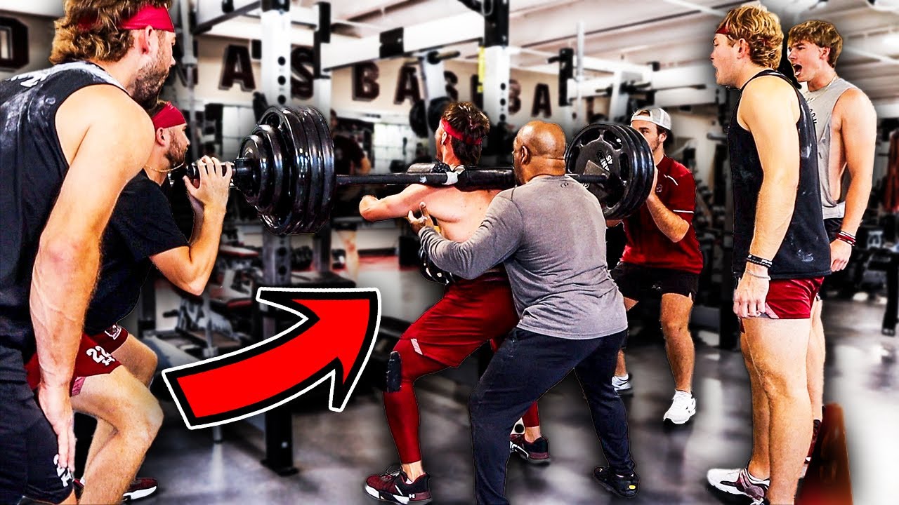 South Carolina Baseball Squats The HOUSE | Day In The Life of a D1 Baseball Player