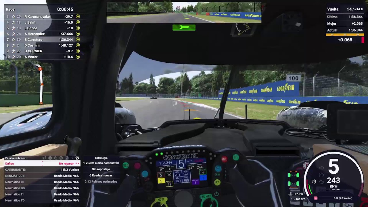 LEMANS ULTIMATE IMOLA LMP2 tarde de carreras
