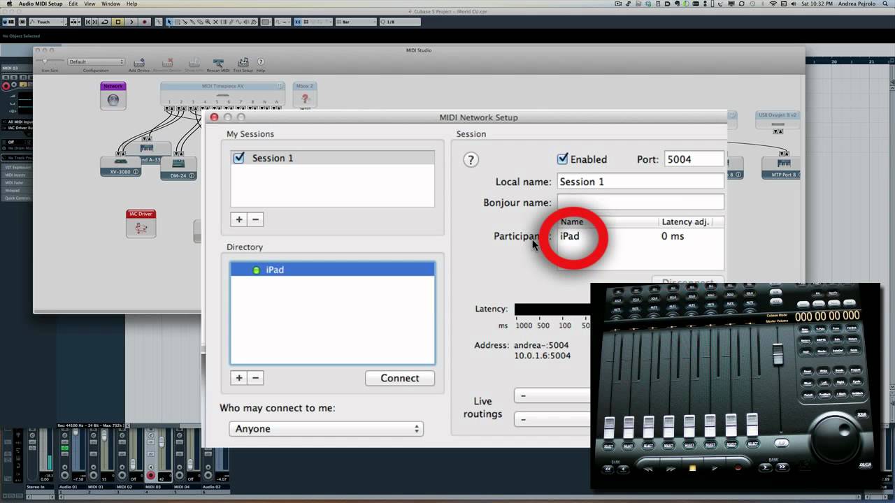 Controlling Cubase from iPad with AC-7
