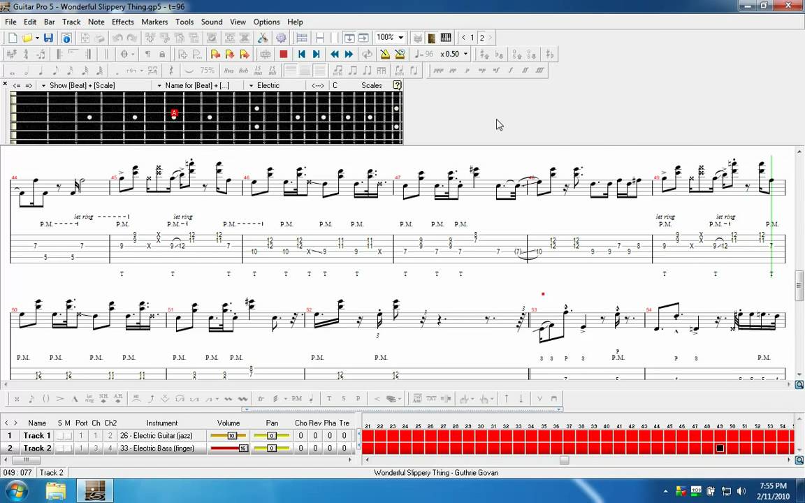 Wonderful Slippery Thing Complete Bass Tab